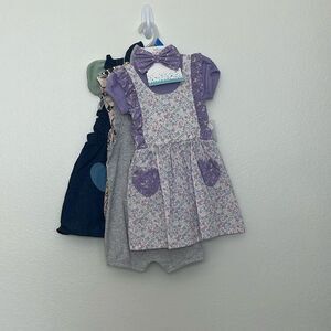 Disney Baby Pinafore Dresses x3 Winnie the Pooh, Pluto, 101 Dalmatians, lion …